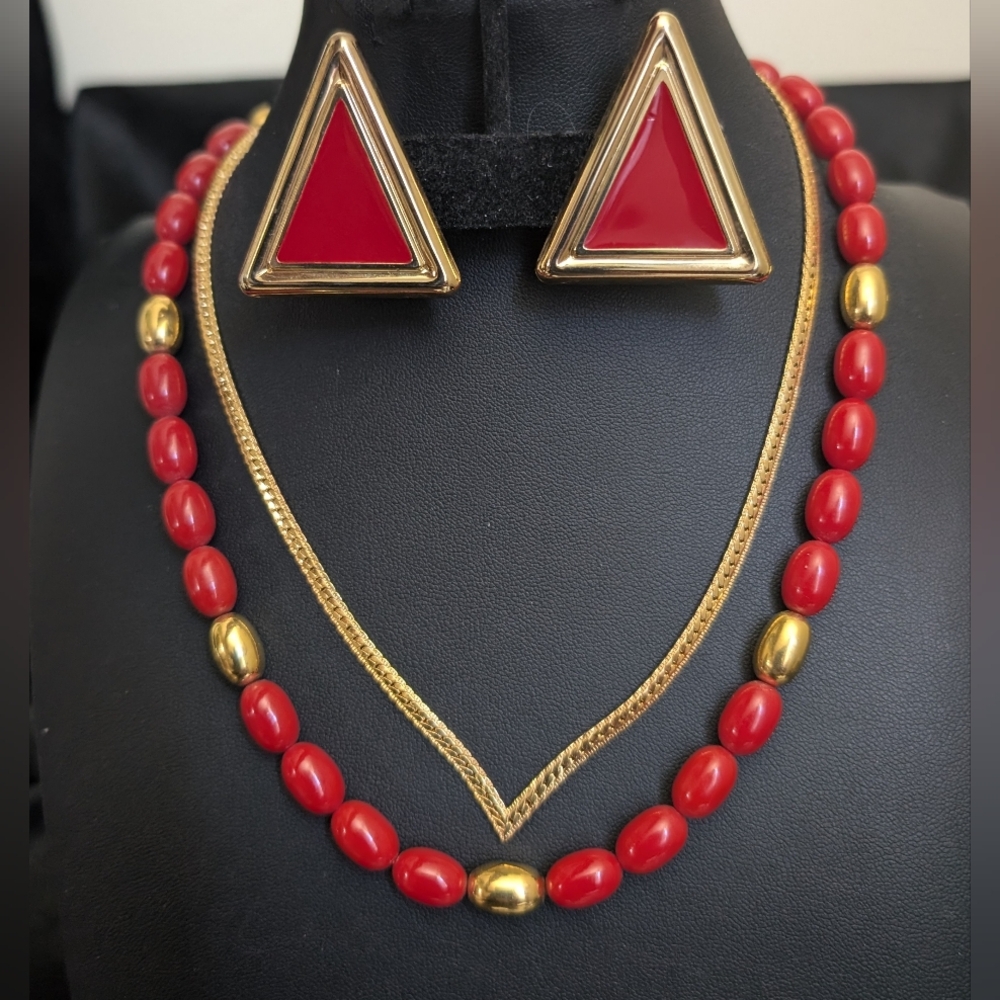 #12. Vintage Napier & Gold Evoke Necklaces & Vintage Earrings